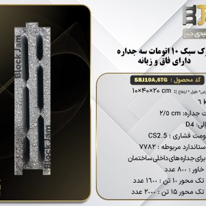 بلوک سبک استاندارد اتومات سه جداره دارای فاق و زبانه